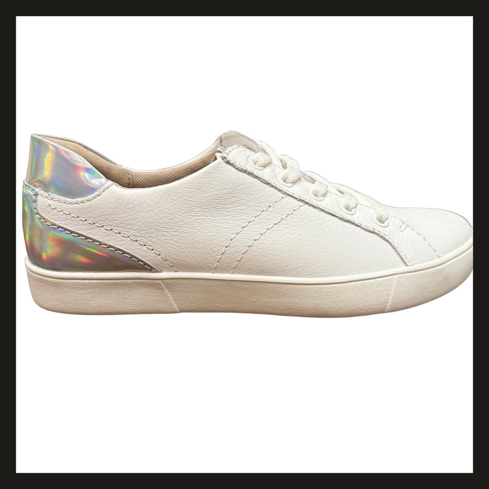 Naturalizer Morrison White Leather Sneakers Women’s 8M Holographic Heel NWOT